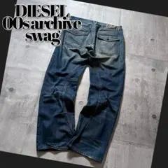 00s DIESEL 3D wide denim pants y2k swagのサムネイル