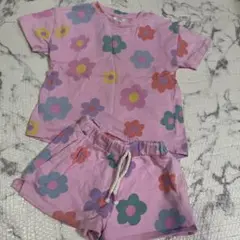 ZARAキッズ花柄ピンクセットアップ98のサムネイル