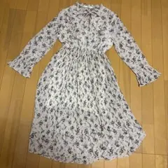 GRL 花柄ワンピース　M ベージュ