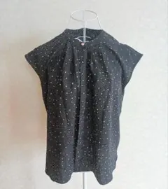 ✿VIS／フロントタックフレンチスリーブブラウス✿ブラック系 FREESIZEのサムネイル