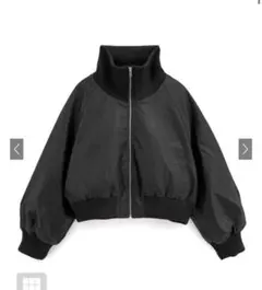 GRL 襟2Wayレザーダウンブルゾンnk77黒色　F