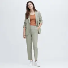 UNIQLO EZY アンクルパンツ　グリーン　Lサイズ