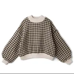 GRL ハウンドトゥース柄 千鳥柄　ニット L