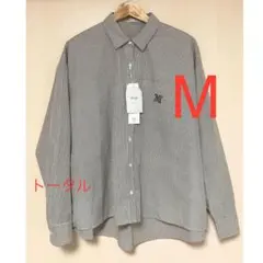 しまむら　田中里奈　mysa closet ストライプブラウス　M 中茶