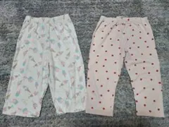 【部屋着】キッズ スパッツ レギンス 2枚セット アイス いちご柄