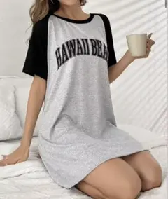 【美品】SHEIN HAWAII BEACH ロゴ ルームウェア ワンピースのサムネイル