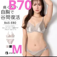 エメフィール　B70　脇高 シャイニー　サテン　カシュクール　ブラショーツ