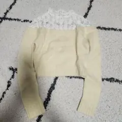 【スナイデル】レース切り替えニットプルオーバー