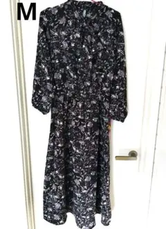 grove グローブ ボウタイ付 花柄2WAYワンピース 長袖