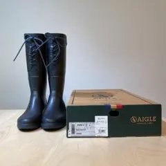 ✳︎ AIGLE ✳︎ 23.5cm LACE UP BOOTS ネイビー