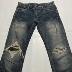 Pledge入手困難 00sアーカイブ　スリムダメージデニムパンツ