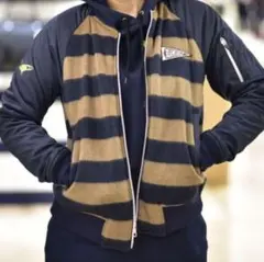 美品　ビームスゴルフ シャギーMA-1ブルゾン　ジャケット　ボーダー　キャメル