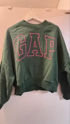 GAP グリーン クロップドスウェット