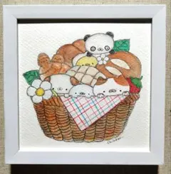 水彩原画　【パンとどうぶつちゃん】パン　イラスト