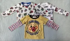 アンパンマン＆トーマス&乗り物デザイン長袖Tシャツ3枚セット