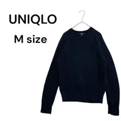 ￼ユニクロ　レディースカーディガン　ネイビー　紺色　綿100% M 上品　クール