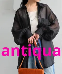 【美品未着用】antiqua アンティカ ワッシャーシアーオーバーシャツのサムネイル