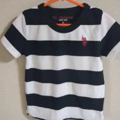 U.S. POLO ASSN. 黒白ストライプ Tシャツ 110