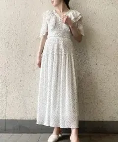 SNIDEL ボリュームティアードワンピース ドット柄 0(S) - メルカリ