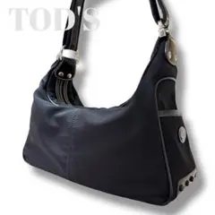 TOD'S ミキー ワンショルダーバッグ ナイロン 肩掛け ロゴ型押し 黒のサムネイル