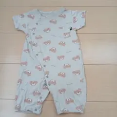 フタフタ 50-70 ライトブルー 袖ロンパース