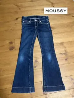 MOUSSY ブーツカットデニム ダークブルー 25