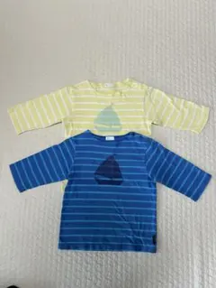 Combi mini 七分袖　Tシャツ 110 2枚セット ボーダー　マリンのサムネイル