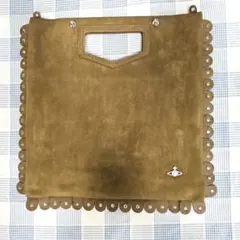 Vivienne Westwood_スエードトートバッグ フリンジ付き_オリーブ