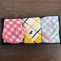 ラルフローレン　チェック柄タオルハンカチ3枚セット