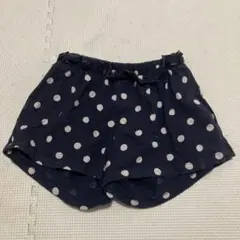 水玉模様 半ズボン ネイビー