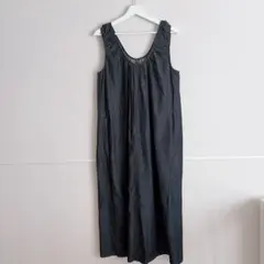 nano universe ダークグレー ノースリーブワンピース