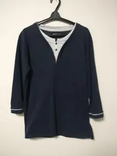 BEAMS HEART ネイビー 七分袖カットソー Lのサムネイル