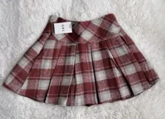新品タグ付き GRL チェックプリーツミニスカート レッド系 Sサイズ