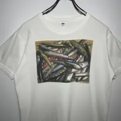 ルアー　Tシャツ　サイズM ユニクロ　釣り好き　デカロゴ　入手困難　希少　古着