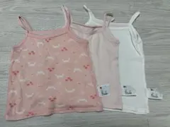 ユニクロ　コットンメッシュキャミソール3枚セット 80