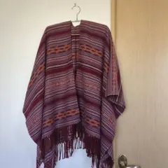エスニック柄　ポンチョにもなるストール