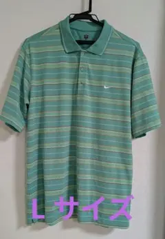 ナイキゴルフ　NIKEGOLF 半袖ポロシャツ　L　グリーン系　ロゴ刺繍