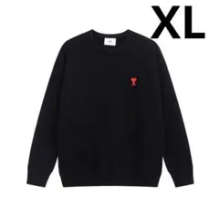 AMI PARIS ブラック ニットセーター 赤いハート刺繍 XL サイズ p5
