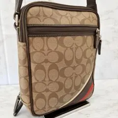 美品 COACH ヘリテージ ストライプ シグネチャー ショルダーバッグ Y2K
