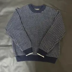 NANO UNIVERSE ネイビー パターン編み　ニットセーター
