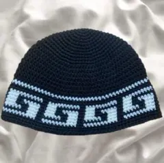 ハンドメイド クラッシャーハット クロシェハット ビーニー ニット帽のサムネイル