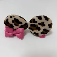 ミニー ヘアピン ヒョウ柄