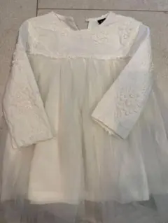 ホワイト　レース　チュール　ベビードレス