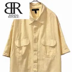 Banana Republic リネンコットン 半袖シャツ 黄色 メンズのサムネイル