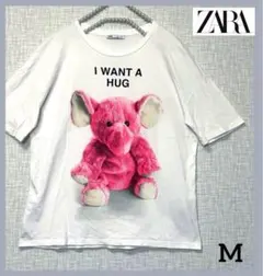 ZARA デザインTシャツ カットソー　ゆったり　レア　M