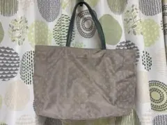 【russet】トートバッグ モノグラム ベージュ×グリーン A4収納可