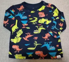 babyGAP恐竜総柄ネイビー長袖Tシャツ70センチロンT
