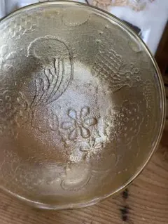 レトロ　飴色　皿　プレート　昭和　古道具　喫茶店　デザート