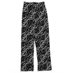 プリーツパンツ ワイドパンツ 総柄 ブラック ホワイト M 新品未使用