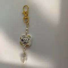 うさぎシェフ キーホルダー パール ハートチャーム